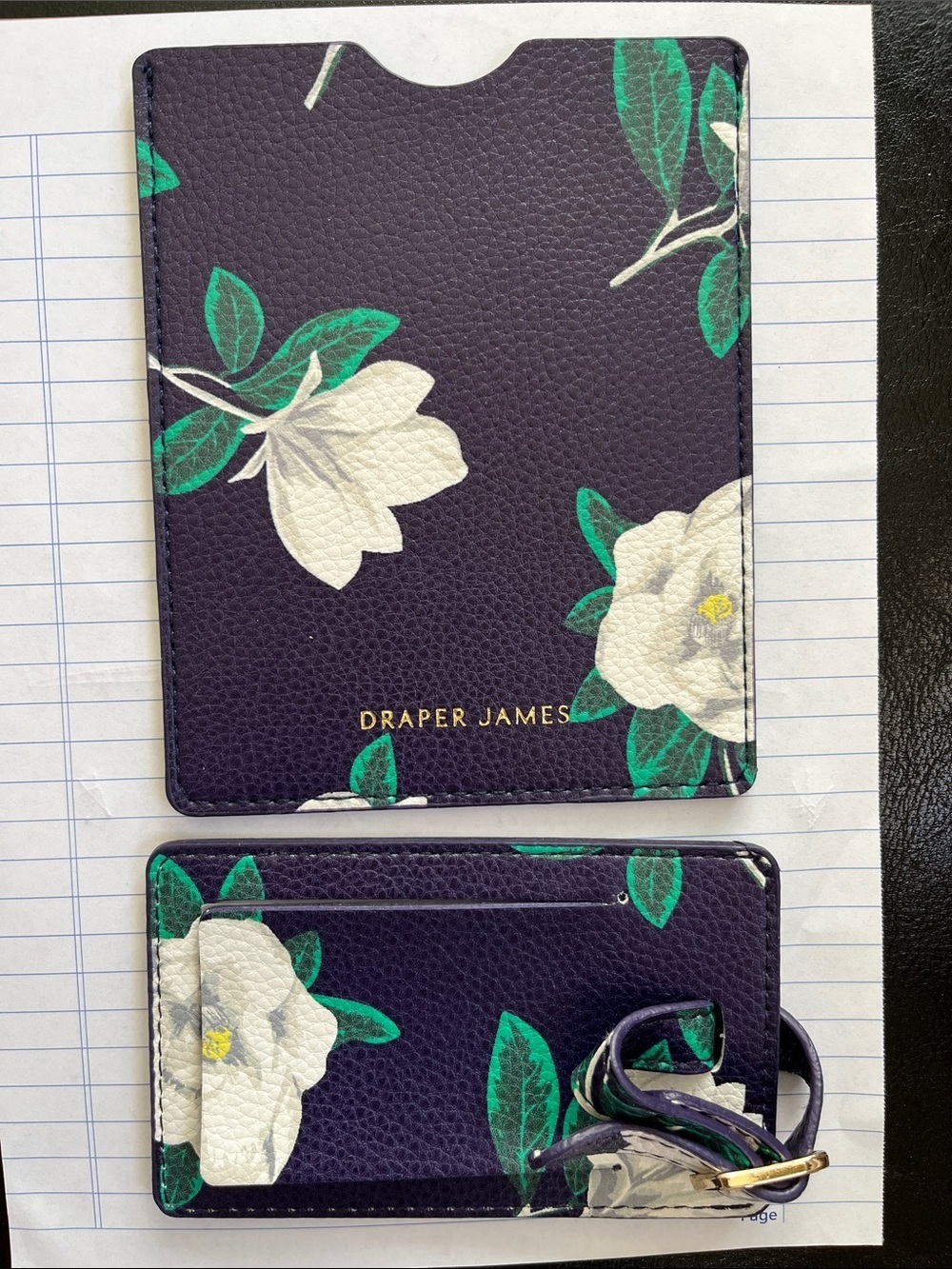 NEW❗️Draper James Purple Floral Passport Holder & Tag Set